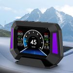 CLOUDSALE ; Your Store. Your Place P21 Car Heads Up Display, 3 inches Upgrade OBD2+GPS Mode Digital Speedometer, Smart Gauge with Compass, Speed, RPM, Warning Function, Universal for All Vehicles