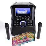 Mr Entertainer Megabox Portable Karaoke Machine with Screen. CDG/DVD/MP3G/USB. Includes 1000 Song Family Party Pack and 2 Wireless Microphones