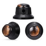 Guyker Top Hat Guitar Bass Potentiometer Control Knobs with 6mm Dia. Shaft Pots - 3PCS Bell Speed Tone Volume Knob Replacement for Electric Guitar or Precision Bass, Tiger-Eye Top