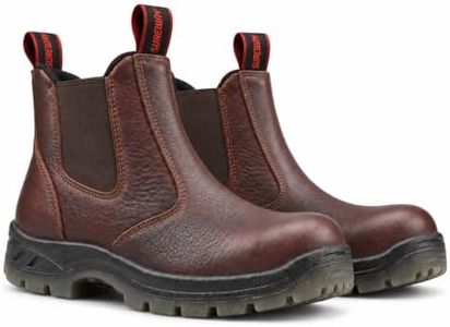 SUREWAY Men's Slip On Fire & Safety Boots Composite Toe Dark Brown 8.5