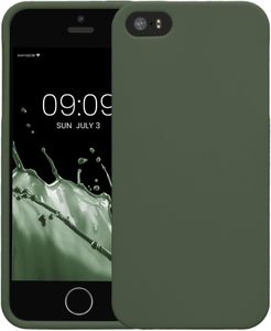 kwmobile iPhone SE/5/5S Case – Soft Slim TPU Silicone Cover, Dark Green