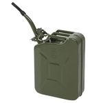 Petrol Can 20L, Jerry Can Fuel Can Fuel Oil Storage Can Metal Petrol Diesel Tank with Spout, Metal Water Container Cans Large Liquid Storage Canister For Diesel,Petrol,Oil& Water Container, Army Green