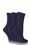 SockShop Ladies Gentle Bamboo Socks with Smooth Toe Seams In Plains and Stripes Pack of 3 Navy 4-8