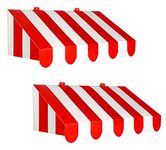 Beistle, 2 Piece 3-D Awning Wall Decorations, 24.75" x 8.75" (Red/White)