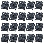 Coshar 20Pcs 3 Fold Retro Hinges 4 Holes Shutter Hinge 1.6" Bend Folding Hinges Small Decorative Hinge Hardware for Cabinet Door Wooden Box Furniture, Black