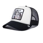 Goorin Bros. Trucker Hat Men - Mesh Baseball SnapBack Cap - The Farm, Black/White (the White Tiger), One size