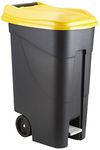 Tayg 259297 Trash Can Wheels + Pedal 80 Litres, Black/Yellow