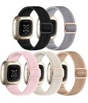 Adorve Compatible with Fitbit Versa 3 Bands/Versa 4/Fitbit Sense/Sense 2 Band for Women Men, Adjustable Stretchy Solo Loop Elastic Nylon Sport Strap for SmartWatch Replacement