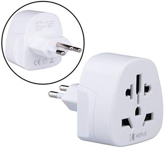 Keple Type N Plug Universal Power Converter, White, for Brazil & Parts of South Africa, 2500W, 10A, BS8546 and IEC60884-2-5