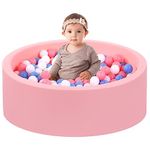 Foam Ball Pit for Toddlers, Large Baby Ball Pit for Babies with Soft Memory Sponge, Indoor Outdoor Baby Playpen, Kids Play Ball Pool, Gift Toys for Infants Boys and Girls (Balls Not Included)
