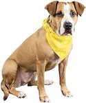 3 Pcs Plain Cotton Pets Dogs Bandana Triangle Shape - Large & Washable (Yellow)