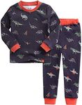 VAENAIT BABY Kids Boy Long Sleeve Cotton Sleepwear Pajamas 2pcs Set Vintage Dino 12Y/JM