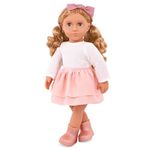 Our Generation – 18-inch Fashion Doll – Lifelike Grey Eyes & Wavy Blonde Hair – Pink Bow & Frilly Skirt Outfit – Pretend Play – Toys for Kids Ages 3 Years & Older – Effie