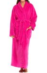 Alexander Del Rossa Women's Plush Fleece Robe, Long Soft Cozy Bathrobe, Fuchsia, Large