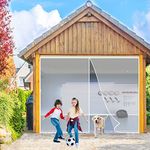 LZHBD Magnetic Screen Door for Single Door, 245x270cm Lengthen Magnets,Retractable Screen Door Mesh for Front Patio Doorway, Mesh Door Screen Net Magnetic Closure, White L