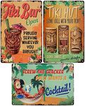 Tiki Bar Decor 3PC Set, Fun Tiki Bar Signs for Your Tiki Bar, 8" x 12", Ready to Hang with 12 Screws included, Tiki Bar Decorations, Tiki Bar Accessories, Tiki Decorations Outdoor