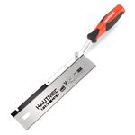 HAUTMEC 10" Reversible Dovetail/Jamb Saw, 12TPI Double Ground Teeth with Spring Loaded Design & Cranked Soft Handle for flush-cutting door jambs and millwork for tile installation and prep,HT0234-SA