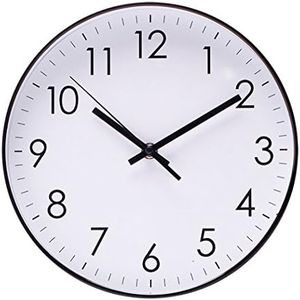 Epy Huts Wall Clock for Living Room, Indoor Non-Ticking Silent Quartz Quiet Sweep Movement Wall Clock for Office, Bathroom, Living Room Decorative 10 Inch White