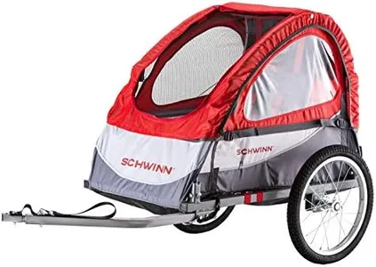 Schwinn Trailblazer Plus Single Child Bike Trailer, for 1 Child Only Up to 40 lbs., Additional 12 lbs. of Convenient Storage Capacity, Canopy, 16-Inch Air-Filled Tires, Red