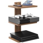 WALI Floating Entertainment Shelf, Holds Up to 10kg/22lbs, Wooden Floating Shelf for Under TV for DVD Players, Cable Boxes, Routers, Game Consoles, Living Room Decor Accessories (CS303N), 3 Shelves