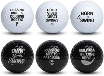 Thorza Inspirational Quote Golf Balls – Motivational Slogan Golf Ball Set, 6-Pack, Fun Gift for Golfers