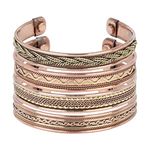 HindCraft Set Of 4 Copper Bracelet For Men & Women Unisex Yoga Jewelry Spiritual Gorgeous Collection Ideal Gift