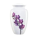 Urns for Ashes Adult Large Cremation Funeral Human Memorial Burial Remain Metal Full Size Screw Lid Waterproof Purple Orchid