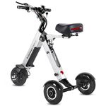 TopMate ES33 Powered Mobility Scooter 3 Wheels Foldable Trike with Seat for Adults, Lightweight Electric Scooter with Removable 36V 7.8AH Battery, Reverse Function & Key Switch for Commute and Travel
