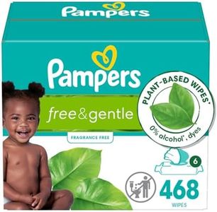 Pampers Free & Gentle 100% Plant-Based Fragrance Free Baby Wipes, 6 pack, 468 Count