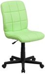 Flash Furniture Clayton Rotating Task Office Chair, Green, Midback, Quilted Vinyl