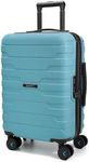 BAGSMART Carry On Luggage 22x14x9 Airline Approved with TSA Lock,20 Inch Lightweight Luggage with Spinner Wheels,100% PC Hard Shell Carry On Suitcases for Men Women,Lake Blue