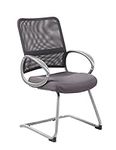 Boss Office Products B6419-CG Mesh Back with Pewter Finish Guest Chair, Traditional