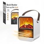 HOMESTA Portable Electric Fan Desk Heater - Low Energy Consumption Desk Heater, High-Temperature Rapid Heating, and Unique Flickering Warm Coal Design, Desk Heater For Home and Office Spaces