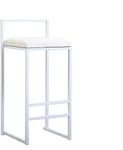 INDIAN DECOR. 45160 White Barstools Bar Stool Breakfast Kitchen Counter Bar Chair Metal Leg in White High Stool, with PU Seat Dining Chair for Restaurant | Pub |