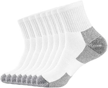 WANDER Men's Athletic Ankle Socks 3-8 Pairs Thick Cushion Running Socks for Men&Women Cotton Socks 7-9/9-12/12-15 (8 Pair A0-white, L)
