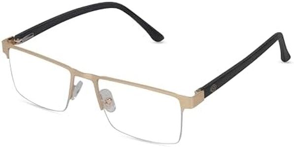 Opticals Zone - Progressive Reading Glasses in Golden & Black Frame For Men & Women, Unisex Power Available +1.00 +1.25 +1.50 +1.75 +2.00 +2.25 +2.50 +2.75 +3.00 (+1.00)