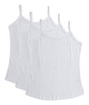 BODYCARE Pure Cotton Plain White Slip for Girls & Kids (80W-Packof3-7-8 Years)(70CM)