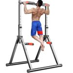 DOBESTS Foldable Power Tower Pull Up Staion Dip Bar Staion Freestanding Multifunctional Fitness Tower Station for Pull-Up/Dips/Push-Up/Chain Up Strenghth Training Home