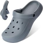 Liromna Unisex Garden Clogs Breathable Quick Drying Garden Shoes with Arch Support Men Garden Clogs Women Beach Footwear Fashions Anti-Slip Garden Clog,Gray,36