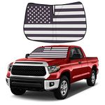 Moricere Upgrade Windshield Sun Shade with USA Flag for Toyota Tundra 2007-2021, Foldable Windshield Sun Visor Blocks UV Rays