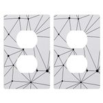 2 Pack - Meedasy Grids Pattern 1 Gang Screwless Duplex Receptacle Wall Plate