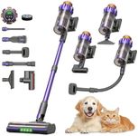 UQTEF Cordless Vacuum Cleaner pet Hair, 600W 55kPa 70Mins Stick Vacuum Cleaners for Home with Pet Brush, Self-Standing and Touch Screen, Vacuum Cordless for Pet Hair