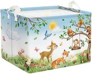 Clastyle Rectangular Jungle Animals Tree Storage Baskets Monkey Fox Deer Squirrel Colorful Shelf Basket Clothes Books Toys Storage Bin for Bedroom Kindergarten