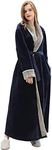 Womens Bathrobe Ladies Soft Fleece Dressing Gown Winter Warm Long Robes Housecoat Loungewear Fluffy Nightwear