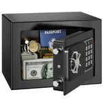 KABISAFE 6.8L Digital Small Safe Box, Mini Safes for Home Electronic Security Home Office Money Cash Safe Box With 2 keys, Wall Safes - Black