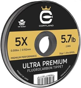 CORTLAND Ultra Premium Fluorocarbon Durable Flexible Abrasion-Resistant Trout Tippet with Plasma Finish for Freshwater | Nymphing/Dry Fly Fishing/Streamer Fishing, 30 YDS, 6X - 3.9 LB