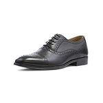 Thomas Crick Men's Hartwell Black Oxford Formal Leather Brogue Shoes