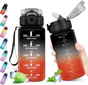 KollyKolla Borraccia Bambini 500ml, Bottiglia d'acqua Sportiva con Indicatore del Tempo Motivazionale, Borraccia con Cannuccia, 1 Clic Aperto, Borraccia Acqua per Bambini, Scuola, Bici, Palestra