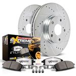 Power Stop K1905-36 Front Z36 Truck & Tow Brake Kit, Carbon Fiber Ceramic Brake Pads and Drilled/Slotted Brake Rotors For 2000 2001 2002 2003 - 2005 Ford Excursion 4WD | 1999 - 2004 Ford F250 F350 4WD