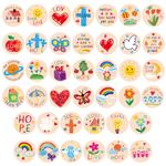 600pcs Christian Religious Stickers for Kids, 1" Round Jesus Stickers for Kids Adults Inspirational Christian Faith Stickers Catholic Bible Decals for Art Crafts Easter Decor (Drawing Style)